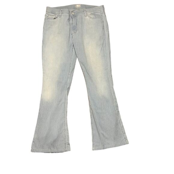 MOTHER The Cruiser On The Road Light Lightweight Flared Striped Denim 32 - Picture 3 of 8